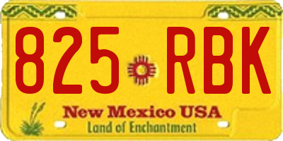 NM license plate 825RBK