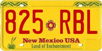 NM license plate 825RBL