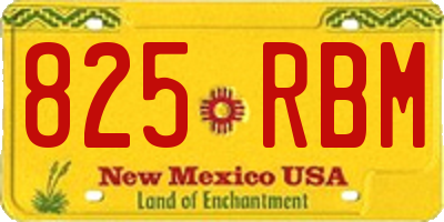 NM license plate 825RBM