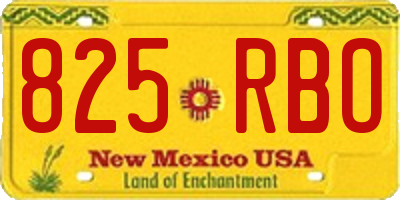 NM license plate 825RBO