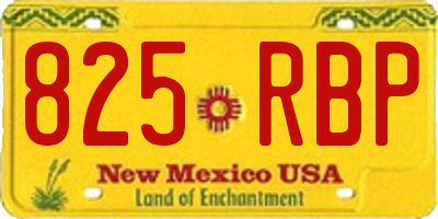 NM license plate 825RBP