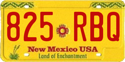 NM license plate 825RBQ
