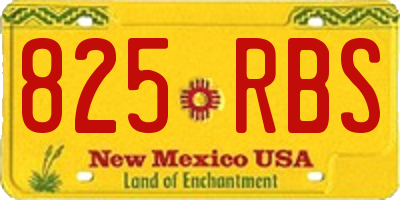 NM license plate 825RBS