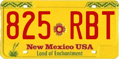 NM license plate 825RBT