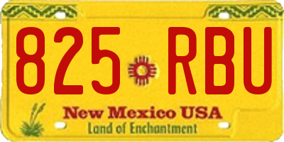NM license plate 825RBU