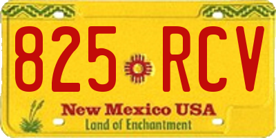 NM license plate 825RCV