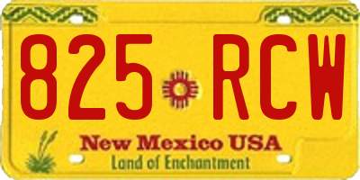 NM license plate 825RCW