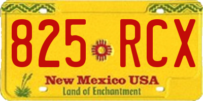 NM license plate 825RCX