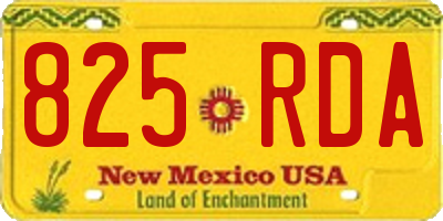 NM license plate 825RDA