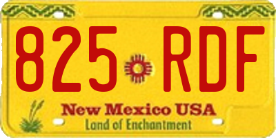 NM license plate 825RDF