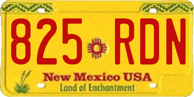 NM license plate 825RDN