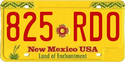 NM license plate 825RDO