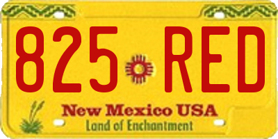 NM license plate 825RED