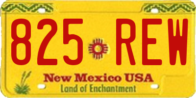 NM license plate 825REW
