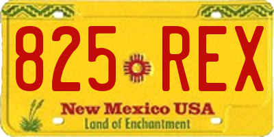 NM license plate 825REX