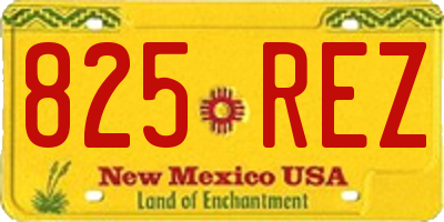 NM license plate 825REZ