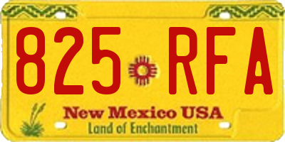 NM license plate 825RFA