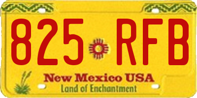NM license plate 825RFB