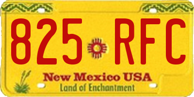 NM license plate 825RFC
