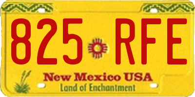 NM license plate 825RFE