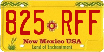 NM license plate 825RFF