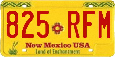 NM license plate 825RFM