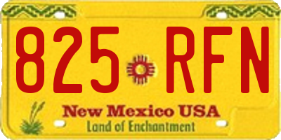 NM license plate 825RFN
