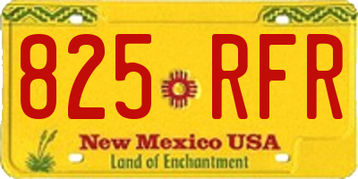 NM license plate 825RFR