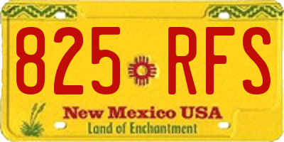 NM license plate 825RFS