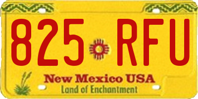 NM license plate 825RFU