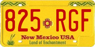 NM license plate 825RGF