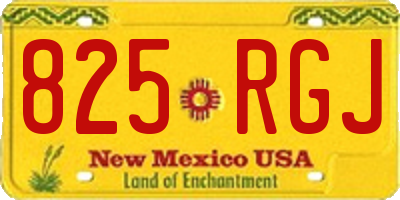 NM license plate 825RGJ