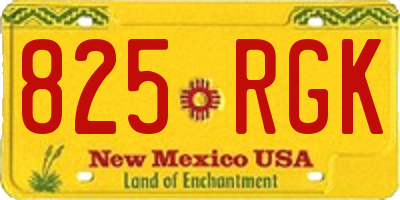NM license plate 825RGK