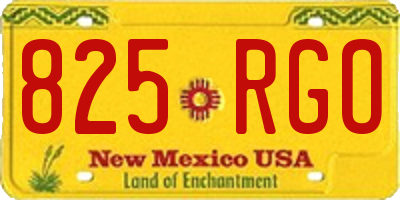 NM license plate 825RGO