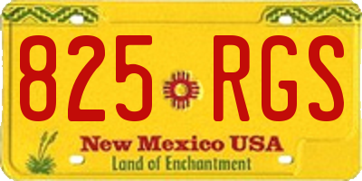 NM license plate 825RGS