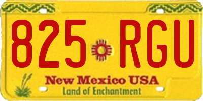 NM license plate 825RGU