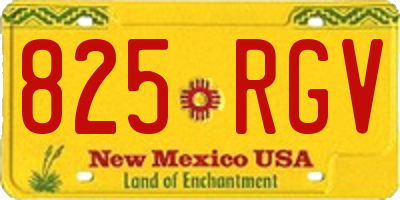NM license plate 825RGV