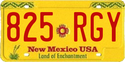 NM license plate 825RGY