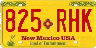 NM license plate 825RHK