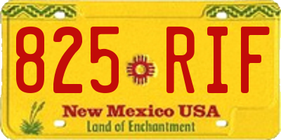 NM license plate 825RIF