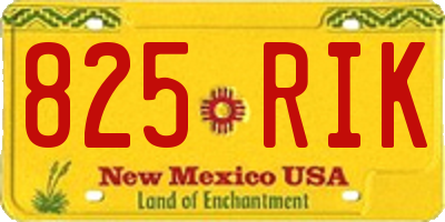 NM license plate 825RIK