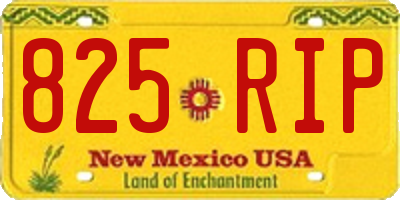 NM license plate 825RIP