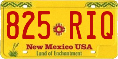 NM license plate 825RIQ