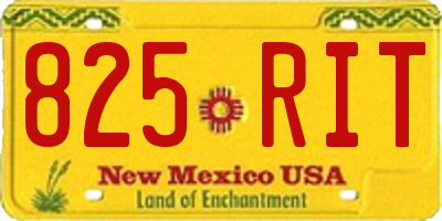 NM license plate 825RIT