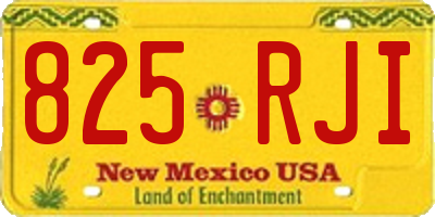 NM license plate 825RJI