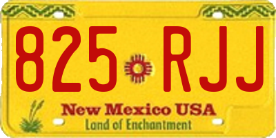 NM license plate 825RJJ