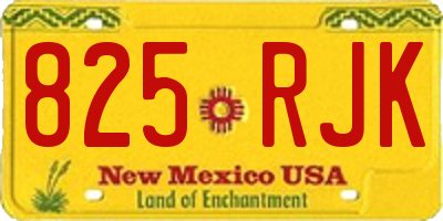 NM license plate 825RJK