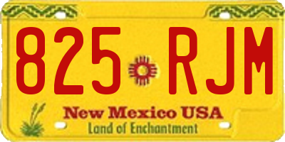 NM license plate 825RJM