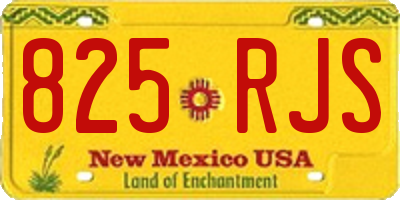 NM license plate 825RJS