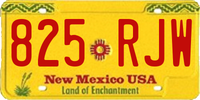 NM license plate 825RJW